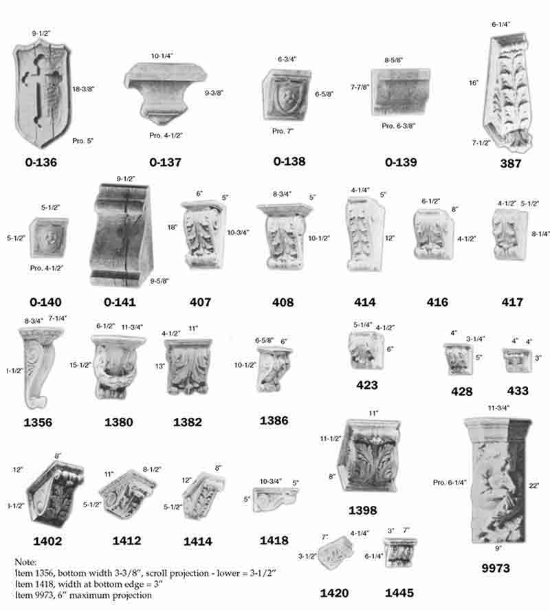 Plaster Corbels Plaster Brackets Fischer Jirouch Co